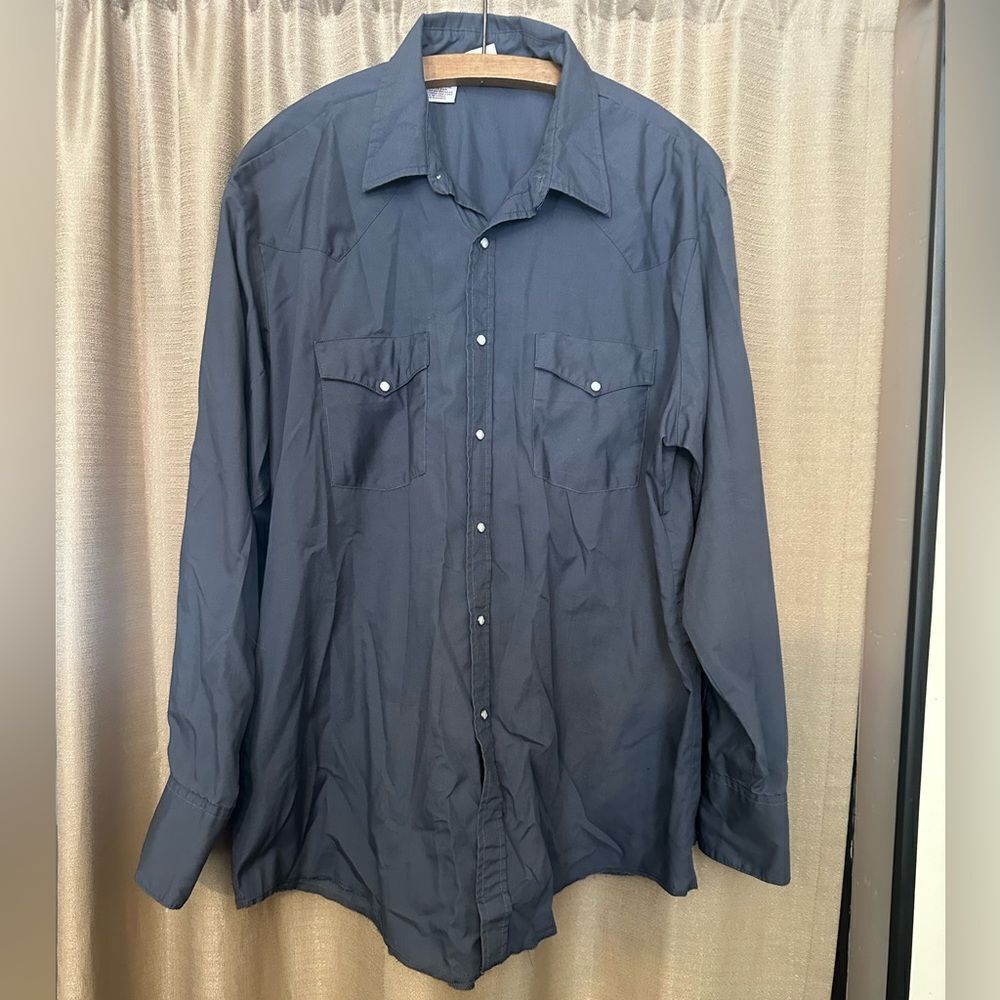 Western Frontier Shirt Pearl Snap Rodeo Cowboy Rockabilly Vintage Mens XL